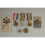 EDWARD HENSON. ROYAL ENGINEERS. DRIVER 18269. TRIO with ribbons. Royal Engineers Badge, Photo and