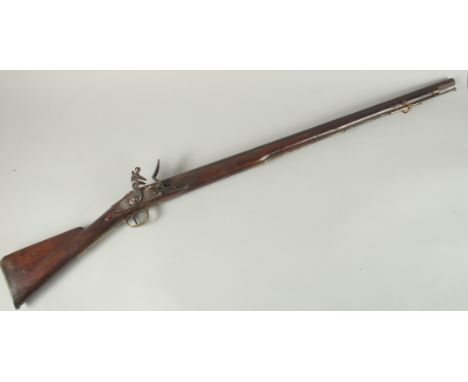 A BROWN BESS FLINTLOCK GUN, TOWER PROOF, CROWN &amp; G. R.