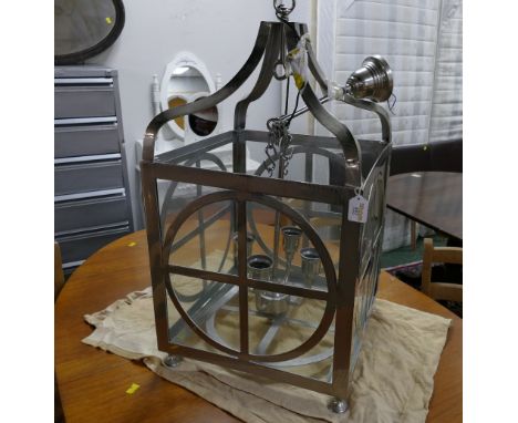 Large modern metal ceiling light fitting 