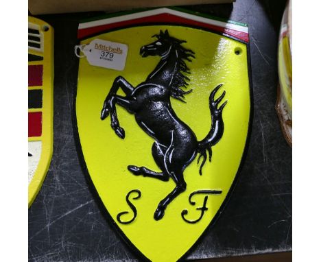 Cast metal reproduction Ferrari sign 