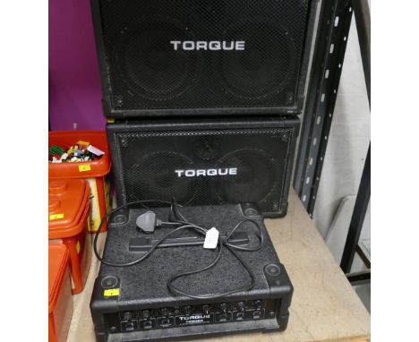Torque Model T250SK 50 watt stereo keyboard amplifier and two speakers