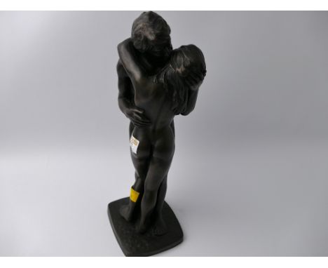 Bronze effect model of Adam and Eve, height 33 cm