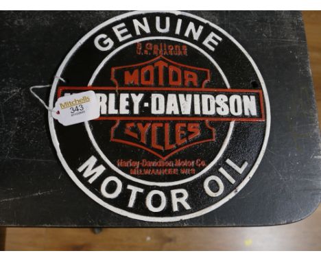 Cast metal Harley Davidson reproduction sign 