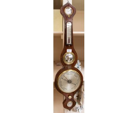 A Victorian 5 piece onion top rosewood cased banjo barometer. 8" dialRestored condition veneer lifting on sides A/F not teste