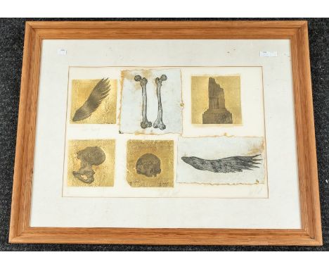 Icarus to Dust, Ian Kent. Etching and aquatint, shaped etching plates printed onto dutch leaf and hand made paper. Edition of