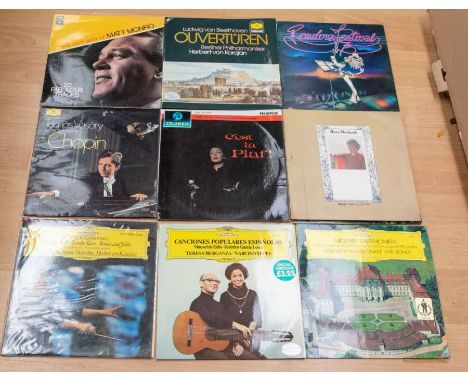 A collection of LP Records in 9 x vintage lp cases. LP Records including Beatles - Rock n Roll - Motown - Walker Brothers - L