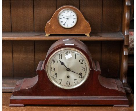 A 1930's mahogany mantle clock, Westminster chime along with small Edwardian mantle clock