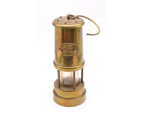 A brass Welsh miners lamp
