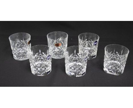 A Royal Crystal Rock decanter set with four tumblers, boxed set of four plus a set of four Edinburgh Crystal whisky glasses a