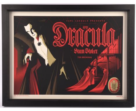 Tom Whalen: Dracula, The Universal Monsters (2013) Limited edition silkscreen print, framed with non-reflective UV glaze, 26 