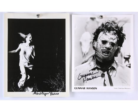 Texas Chainsaw Massacre (1974) -  Two Autographed black and white publicity photographs: comprises: Gunnar Hansen, Signed in 