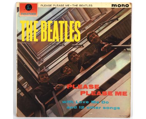 Vinyl Record - Please Please Me LP by The Beatles (1963) on Black & Gold Parlophone label. Mono XEX 421-1-N / 422-1-N. Dick J