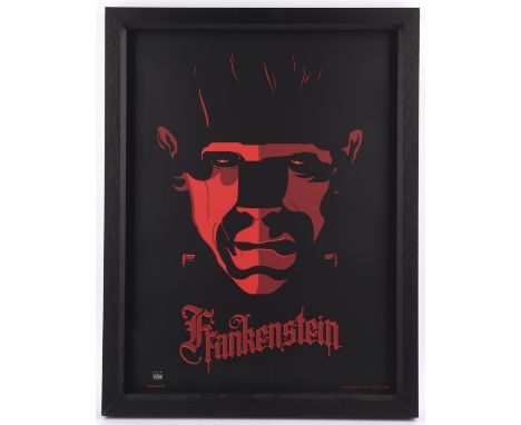 Tom Whalen: Frankenstein, The Universal Monsters Limited Edition Print Folio, 200/230, original silkscreen print, framed with