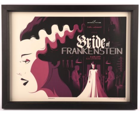 Tom Whalen: The Bride of Frankenstein, The Universal Monsters (2013) Limited edition silkscreen print, framed with non-reflec