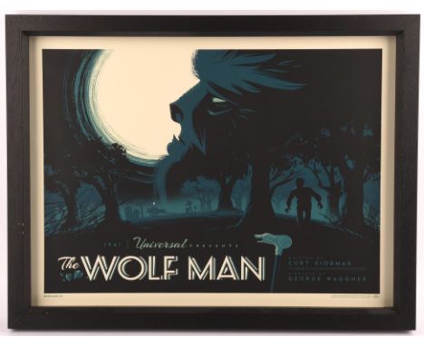 Tom Whalen: The Wolf Man, The Universal Monsters (2013) Limited edition silkscreen print, framed with non-reflective UV glaze