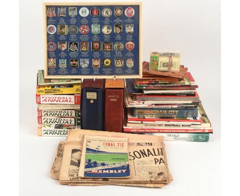 A large collection of football and sporting ephemera. To include various vintage football annuals from 1932-38 and 1987-2004,
