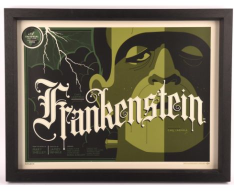 Tom Whalen: Frankenstein, Carl Laemmle Production, The Universal Monsters Limited Edition Print Folio, original silkscreen pr