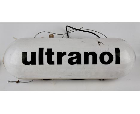 BLUR Ultranol, light up pill. Stage prop from The Great Escape album (1995) Tour. Approx 93cm x 30cm. Has 2 Suspension cables