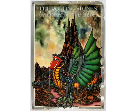 The Rolling Stones - An original 1973 poster for the Cardiff Castle Concert, this was cancelled and many of the posters were 