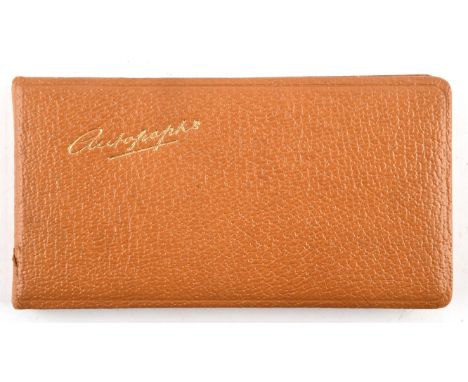 Autographs: International Classical music and related  brown faux leather oblong album, gilt, 146pp., containing 140+ signatu