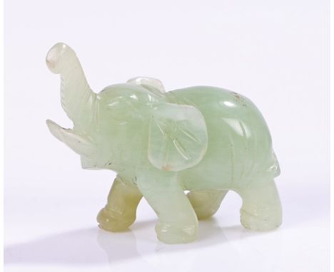 Chinese jade elephant, with a raised trunk, 6cm long