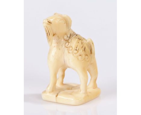 Japanaese meiji period netsuke, the ivory netsuke carved as a standing goat. 3.5cm high