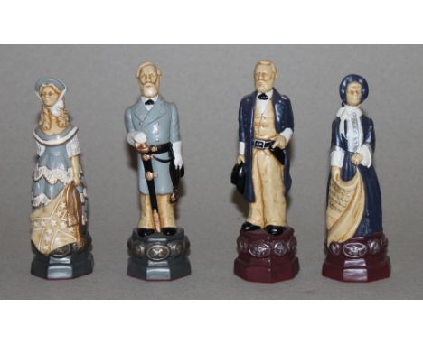 Europa. England. Amerikanischer Bürgerkrieg. Schachfiguren aus Kunststein vom Studio Anne Carlton in originaler Pappschachtel