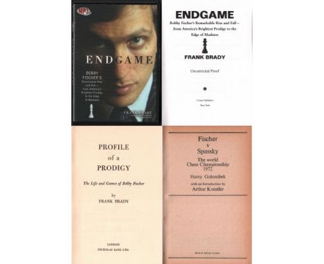 Fischer, Bobby. Konvolut von 7 Bänden und 1 DVD in englischer Sprache über Bobby Fischer aus der Zeit von 1972 - 2011. 8°. Mi