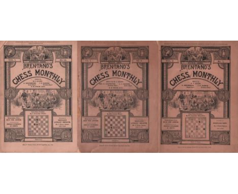 Brentano's Chess Monthly. Hrsg. von H. C. Allen, G. Reichhelm, J. N. Babson, G. R. Halm u.a. 11 Heft und 1 Band. New York, Br