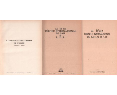 Venedig 1948. II. Torneo internazionale di scacchi Venezia 1948. Venedig, Fantoni, (1949). 8°. Mit 14 Tafeln. 315 Seiten, 2 B