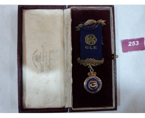 Freemasonry. A silver and enamel medal. King George Lodge. Cased