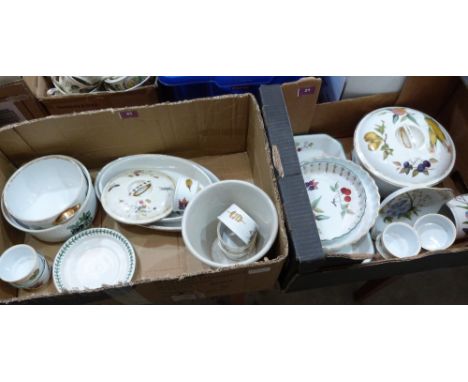 Two boxes of crockery, mostly Royal Worcester