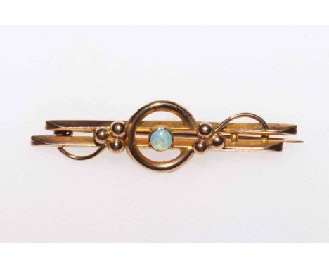 Edwardian opal and 9 carat gold brooch