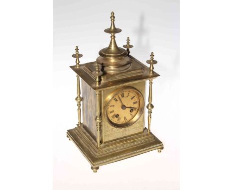 Victorian brass cased mantel clock