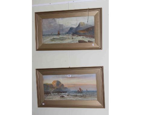 Pair signed Seascape watercolours