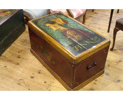 Painted trunk 'Anne', 49cm by 89cm