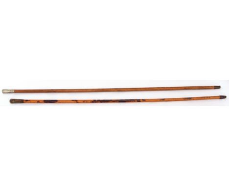 Pair of 20th century British Army swagger sticks to include one example from Royal Norfolk Regt, 72cm long and further Northe