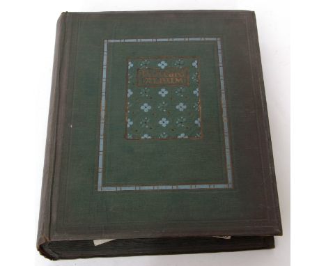 Postcard album approx 180 cards, some photographic, mainly topographical interest including a Navy and Army canteen board men