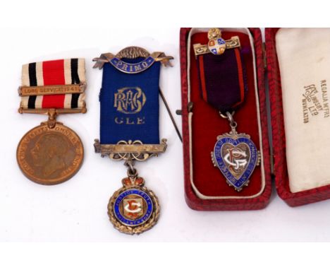 Pair of Masonic jewels to include an example of second degree impressed Brother Albert Copday by the Silver Owl Lodge No 2761