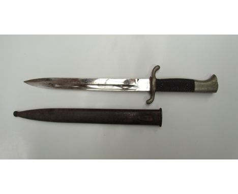 A German Fire Service / Police dress bayonet, Tiger Solingen, chromed blade with scabbard 