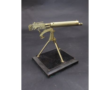 A Vickers machine gun model on plinth base 