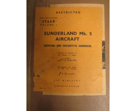 A manual: AP 1566E Volume 1, Short Sunderland Mk. 5 Aircraft, Servicing & Descriptive Handbook, up to and including AL 54 at 