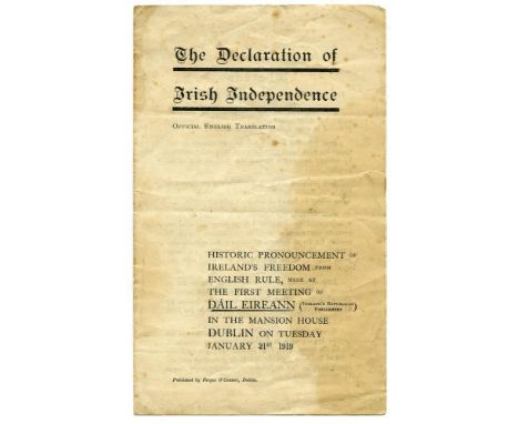 THE FIRST DAILO'Connor (Fergus) Publisher. The Declaration of Irish Independence. Official English Translation. Historic Pron