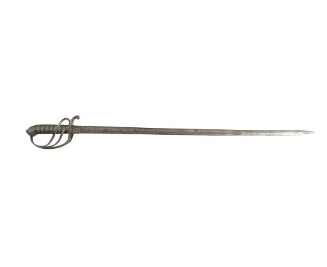 1821/1822 PATTERN LIGHT CAVALRY TROOPERS SWORD, with 34 (87cm) single edge, single fuller blade and steel hilt with wire boun
