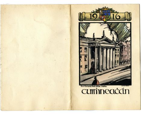 CLARKE, KATHLEEN. LORD MAYOR OF DUBLIN.  An attractive New Year remembrance card from the Mansion House, 4 pp (single folded 