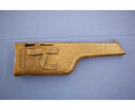 ***ADDITIONAL LOT***A WOODEN STOCK/CASE FOR A C96 MAUSER PETER THE PAINTER HANDGUN, 36cm long