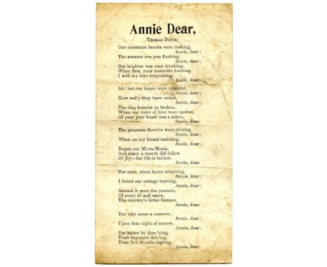 CIRCA 1900S-1920S. REBEL SONGS AND VERSE INCLUDING THE SOLDIER'S SONG, THE WALLS OF DERRY, SAVE THE PEELERS, THE MEN OF THE B