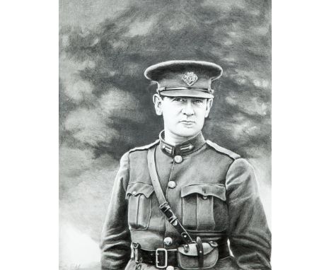 SIÂN GRIFFIN (20TH/ 21ST CENTURY)Half length portrait of Michael Collins in uniformPencil on paper, 40.5 x 31cmSigned and dat