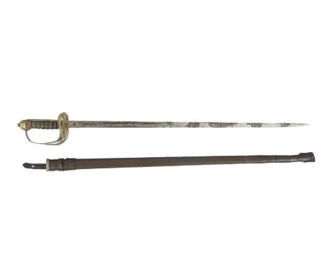 AN IRISH FREE STATE ARMY OFFICERS SWORD, the fine Celtic design blade engraved with Oglaigh na hEireann on both sides and wit