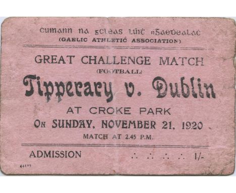 A DAY TO REMEMBER CUMANN NA GCLEAS LUITH NGAEDHEALACH [GAELIC ATHLETIC ASSOCIATION]. Great Challenge Match (Football) . Tippe